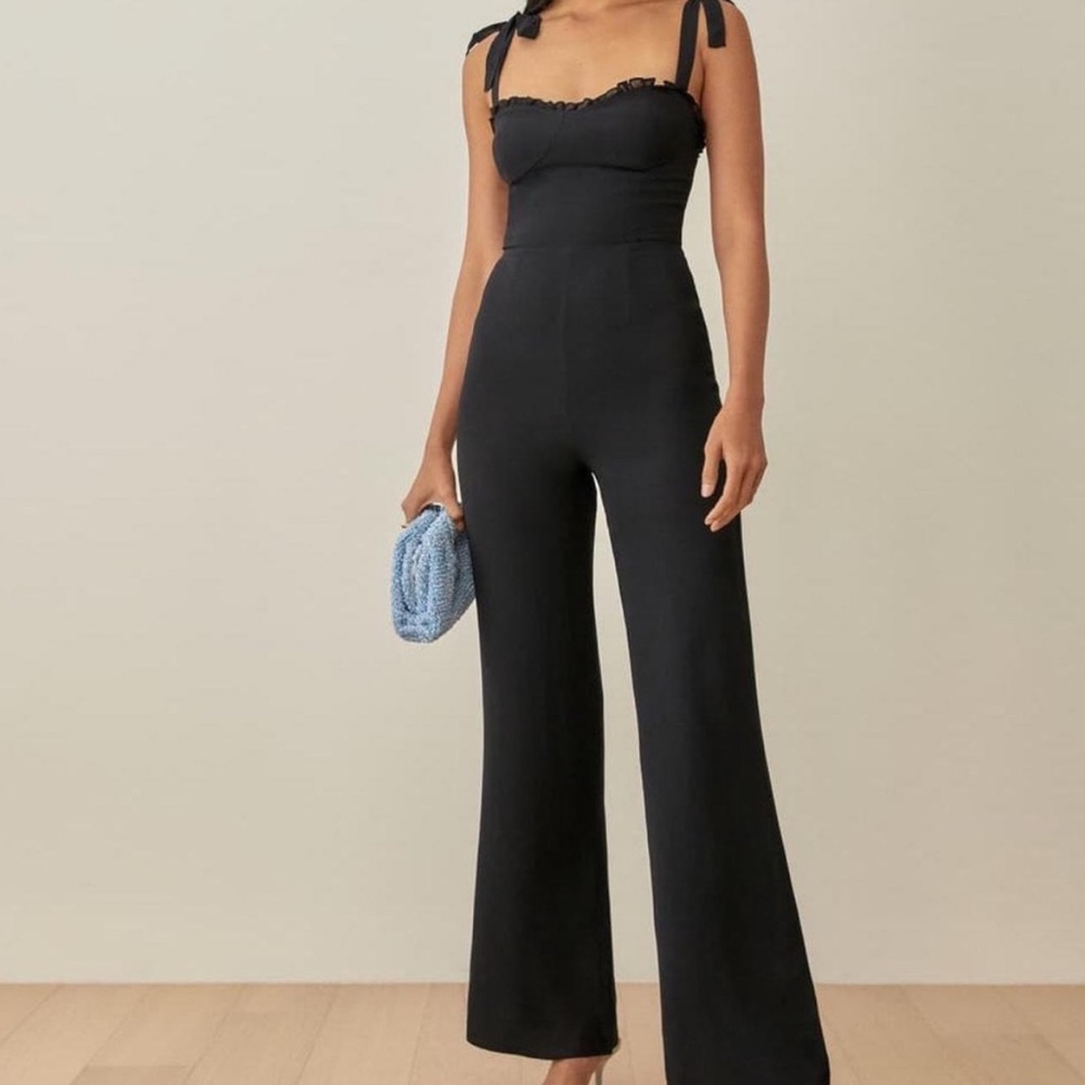 Reformation Alfred Jumpsuit in Black NWT Sz 10